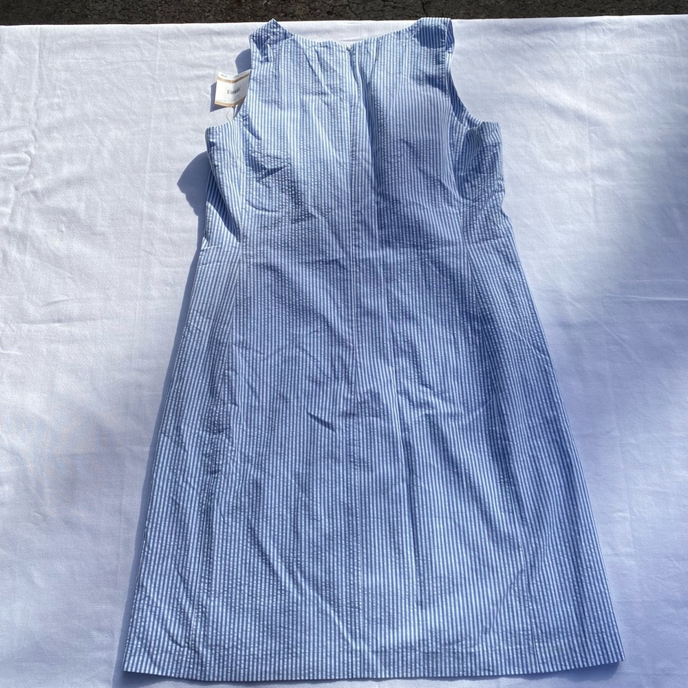 Anne Klein Blue and White Striped Dress knee length size 12 - Picture 9 of 12